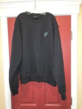 The Chosen Black Crewneck Sweatshirt w/Teal & White embroidered fish detail